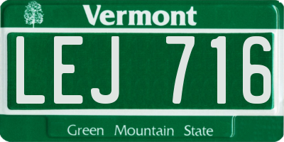 VT license plate LEJ716