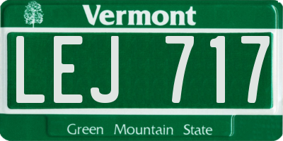 VT license plate LEJ717
