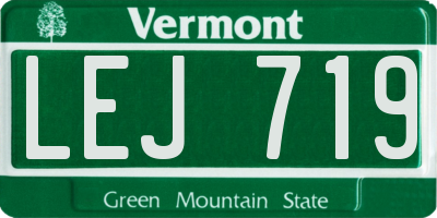 VT license plate LEJ719