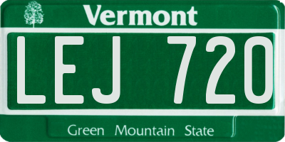 VT license plate LEJ720