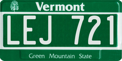 VT license plate LEJ721