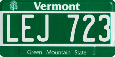 VT license plate LEJ723