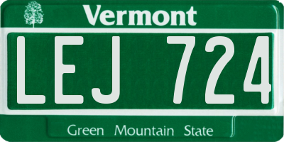 VT license plate LEJ724