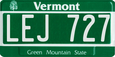 VT license plate LEJ727