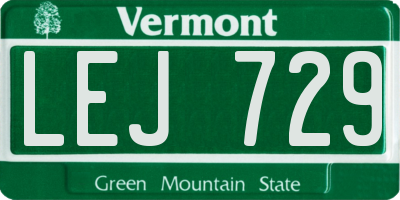 VT license plate LEJ729