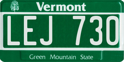 VT license plate LEJ730