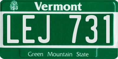 VT license plate LEJ731