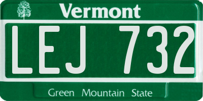 VT license plate LEJ732
