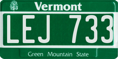 VT license plate LEJ733