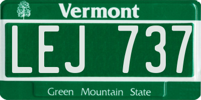 VT license plate LEJ737