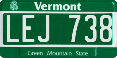 VT license plate LEJ738
