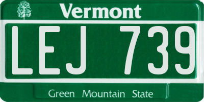 VT license plate LEJ739