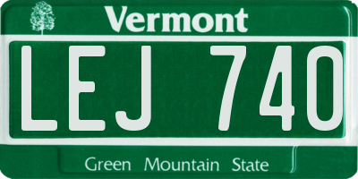 VT license plate LEJ740