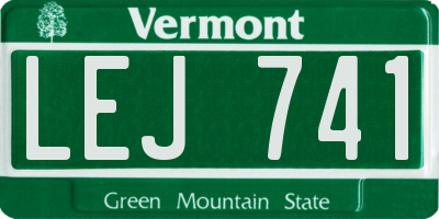 VT license plate LEJ741