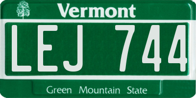 VT license plate LEJ744