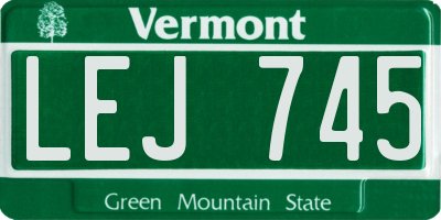 VT license plate LEJ745