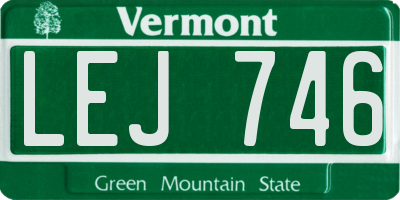 VT license plate LEJ746