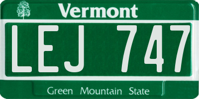 VT license plate LEJ747