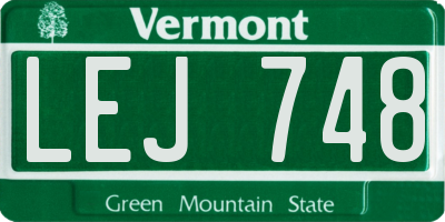 VT license plate LEJ748