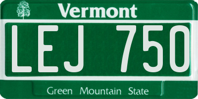 VT license plate LEJ750
