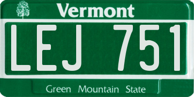 VT license plate LEJ751