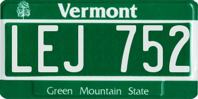 VT license plate LEJ752