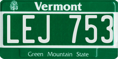 VT license plate LEJ753