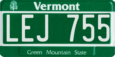 VT license plate LEJ755