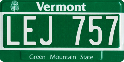VT license plate LEJ757