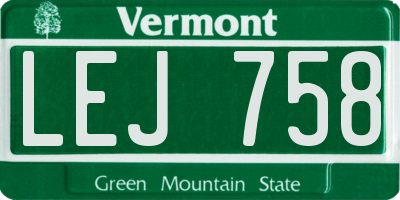 VT license plate LEJ758