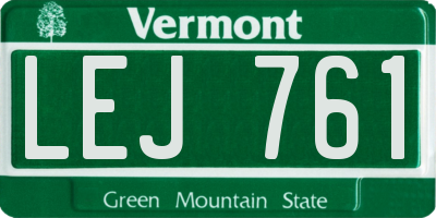 VT license plate LEJ761