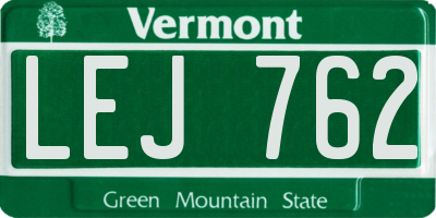 VT license plate LEJ762