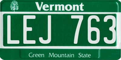 VT license plate LEJ763
