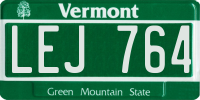VT license plate LEJ764