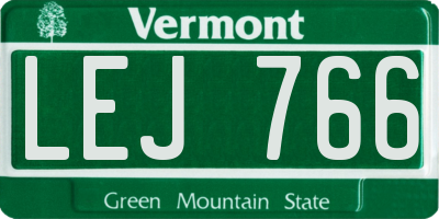 VT license plate LEJ766
