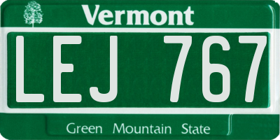 VT license plate LEJ767