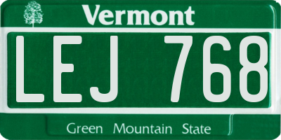 VT license plate LEJ768