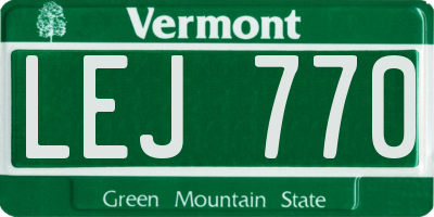 VT license plate LEJ770