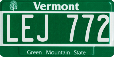 VT license plate LEJ772