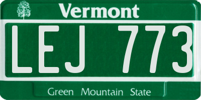 VT license plate LEJ773