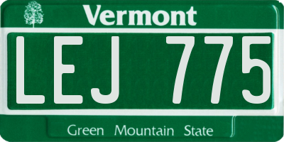 VT license plate LEJ775