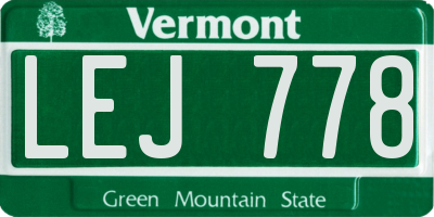 VT license plate LEJ778