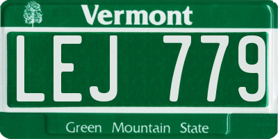 VT license plate LEJ779