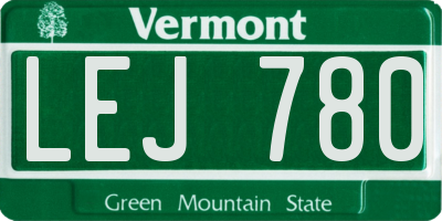 VT license plate LEJ780