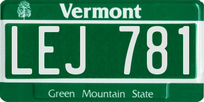 VT license plate LEJ781
