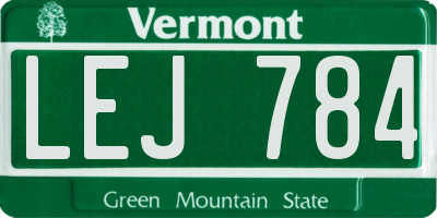 VT license plate LEJ784