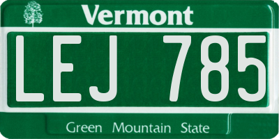 VT license plate LEJ785