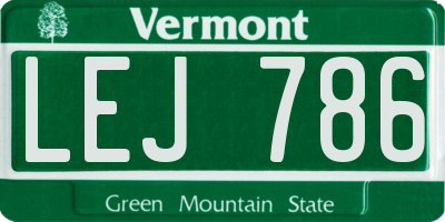 VT license plate LEJ786