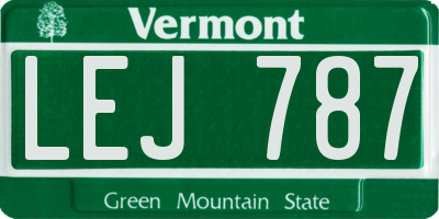 VT license plate LEJ787