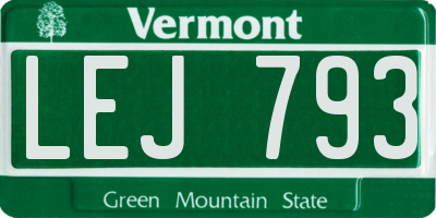 VT license plate LEJ793